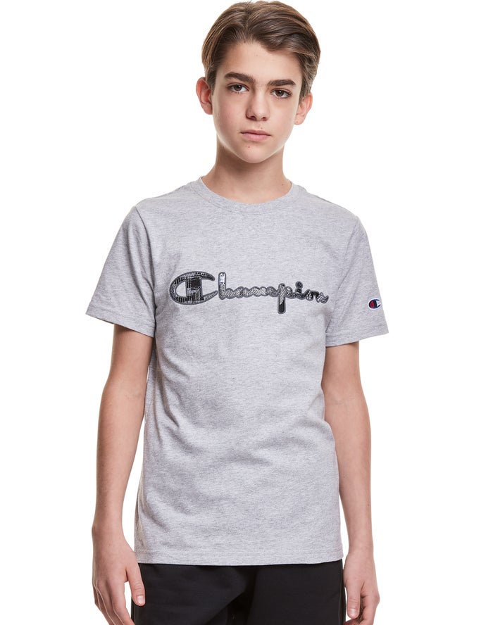 Camiseta Champion Niño - Tonal Applique Logo ( Gris ) 2436187-VS